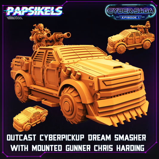 Outcast Cyber-Pickup Dream Smasher with Mounted Gunner Chris Harding