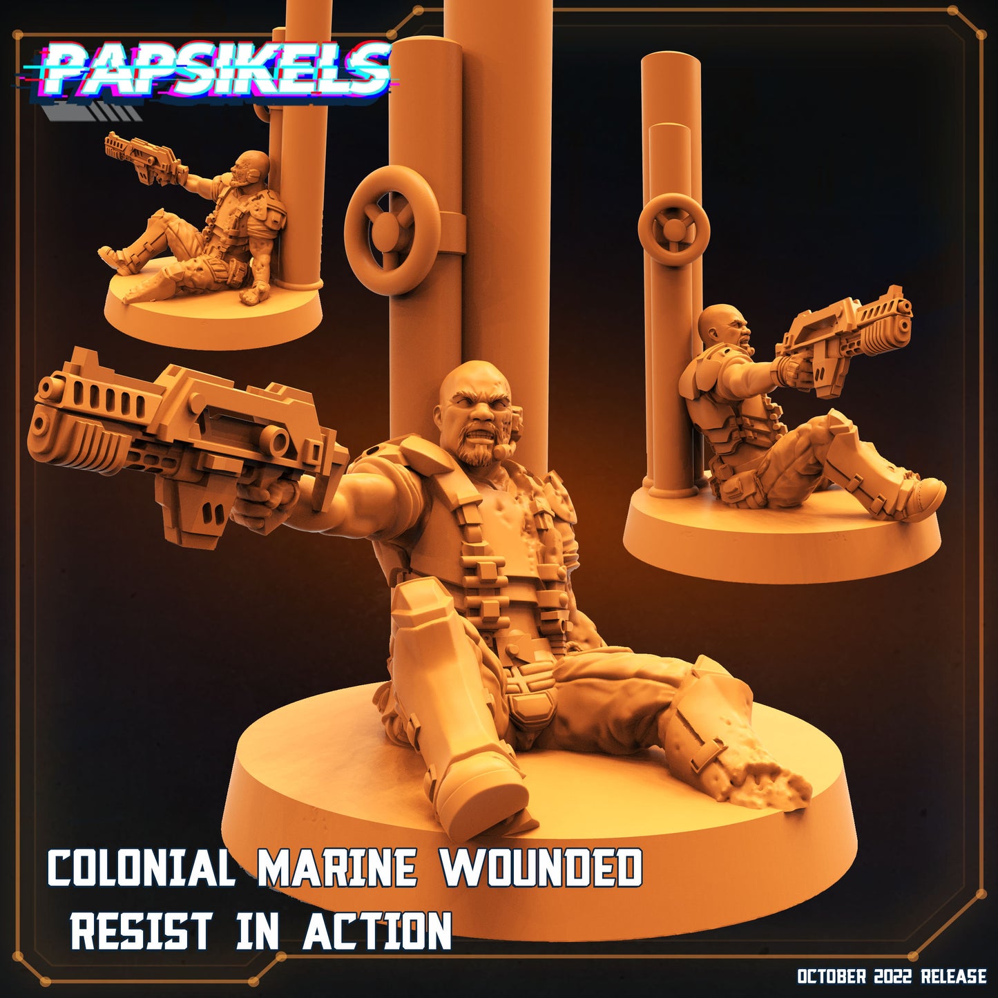 Colonial Marine Wounded - Resist in Action  | Borderlands Style