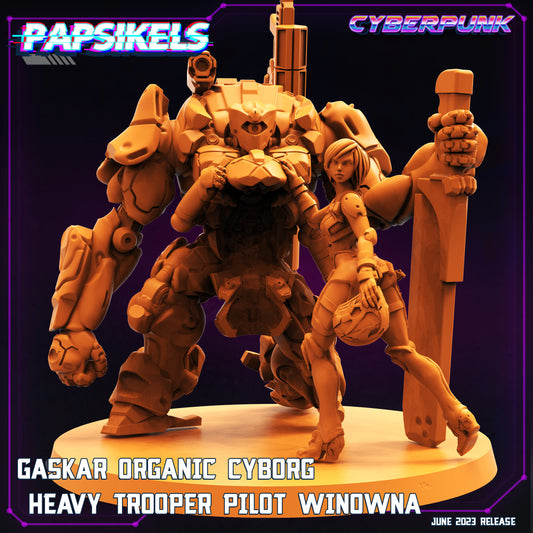 Gaskar Organic Cyborg Heavy Trooper and Pilot Winowna