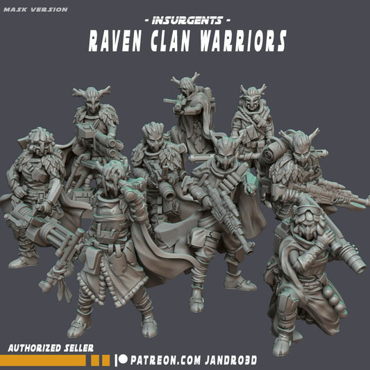 Raven Clan Warriors - Masked - Set of 9