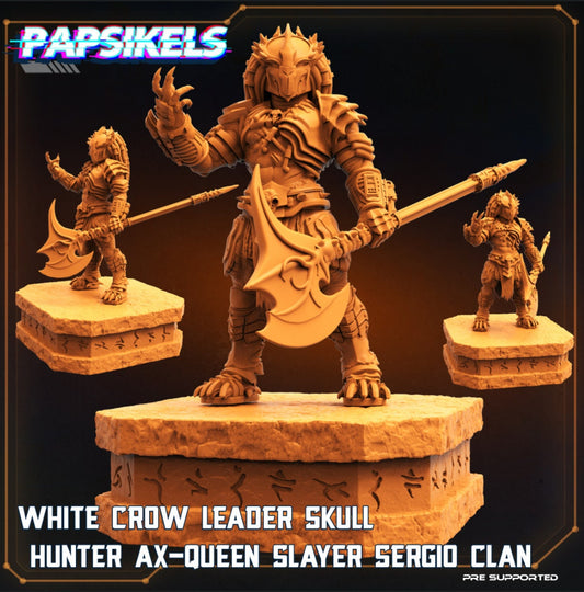 White Crow Leader Skull Hunter Ax-Queen Slayer Sergio Clan