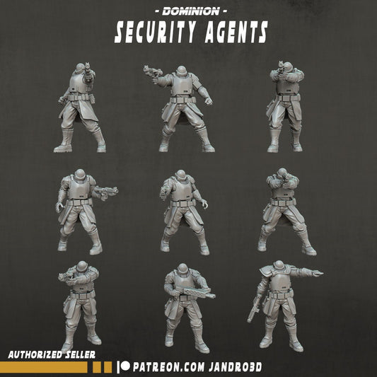 Security Agents Bodies - Set of 9 for Kitbashing