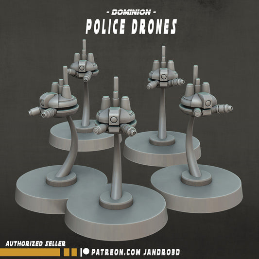 Police Drones - Set of 5